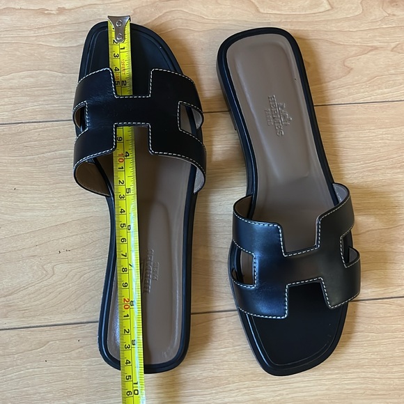 Hermes Black Oran Sandals - Picture 7 of 9